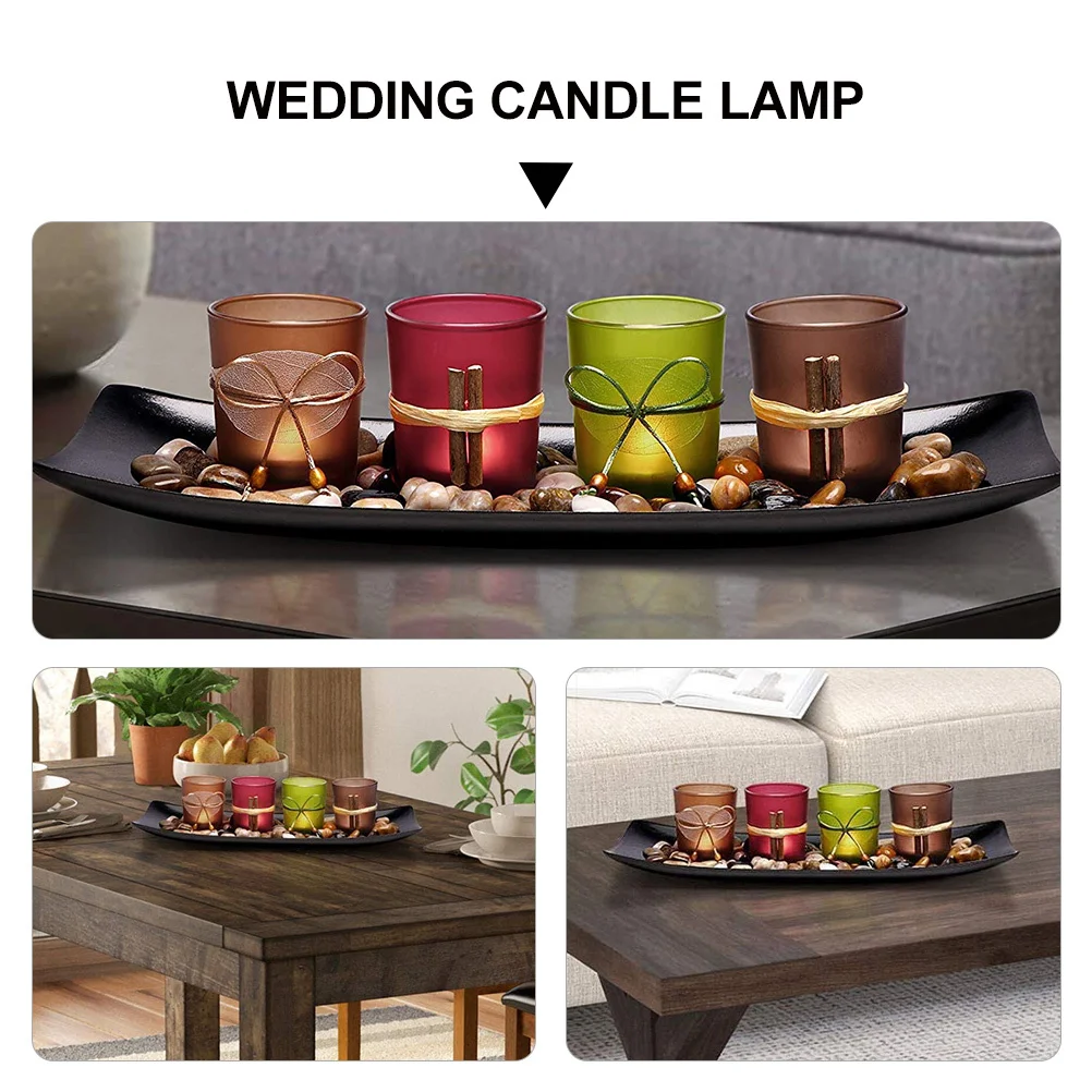 

1 set 1 Set Led Lights Glass Decorative Lamp For Wedding Party Banquet Smokeless Flameless Candles Festival Decor Light