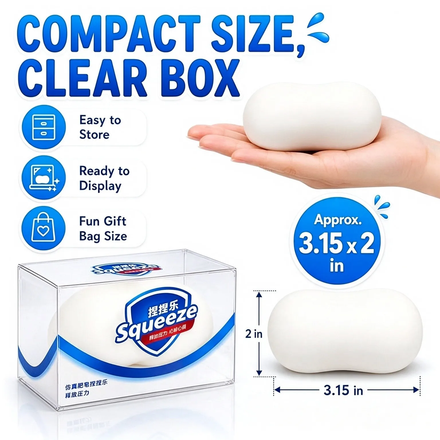 Squishy Soap Ball Stress Ball Filled Soft Squeeze Fidget Antistress Stress Relief Decompression Hand Grip Desk Gift for Adults