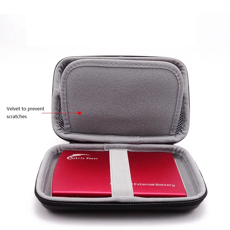 Hard Drive Storage Bag Electronic Case Hard Shockproof Portable Travel Bag for Power Adapter USB Disk SD Card with Compartment