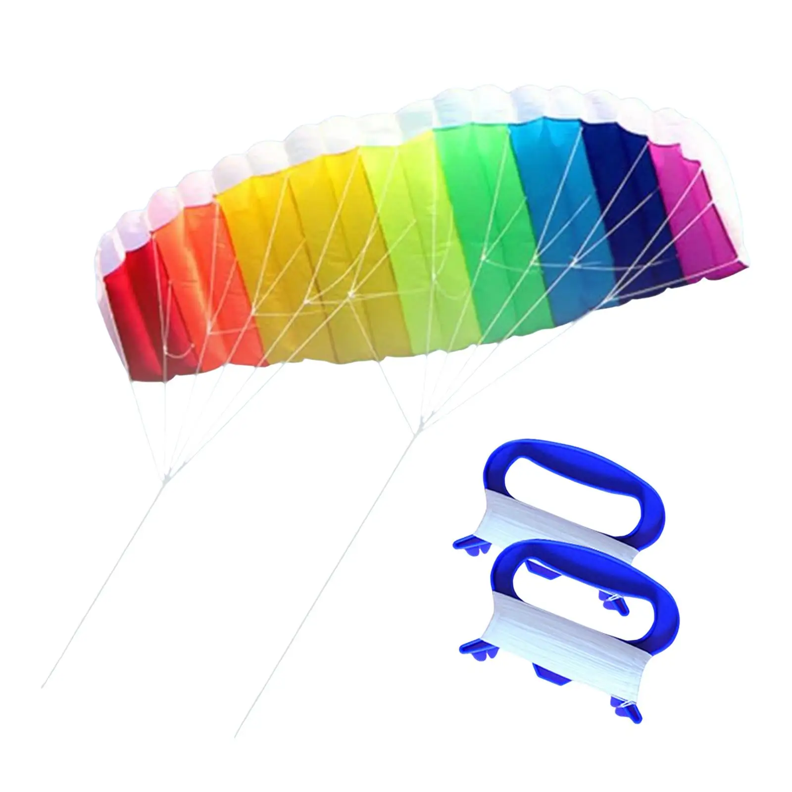 Dual Line Stunt Power Sport Kite Rainbow Stunt Kite for Games Park Outdoor