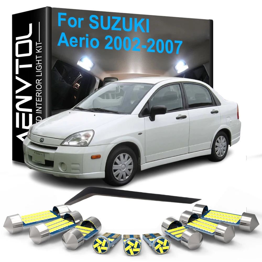 

10 шт. светодиодные внутренние фонари Canbus для Suzuki Aerio 2002 2003 2004 2005 2006 2007 автомобильные купольные лампы для чтения карт багажника номерного знака
