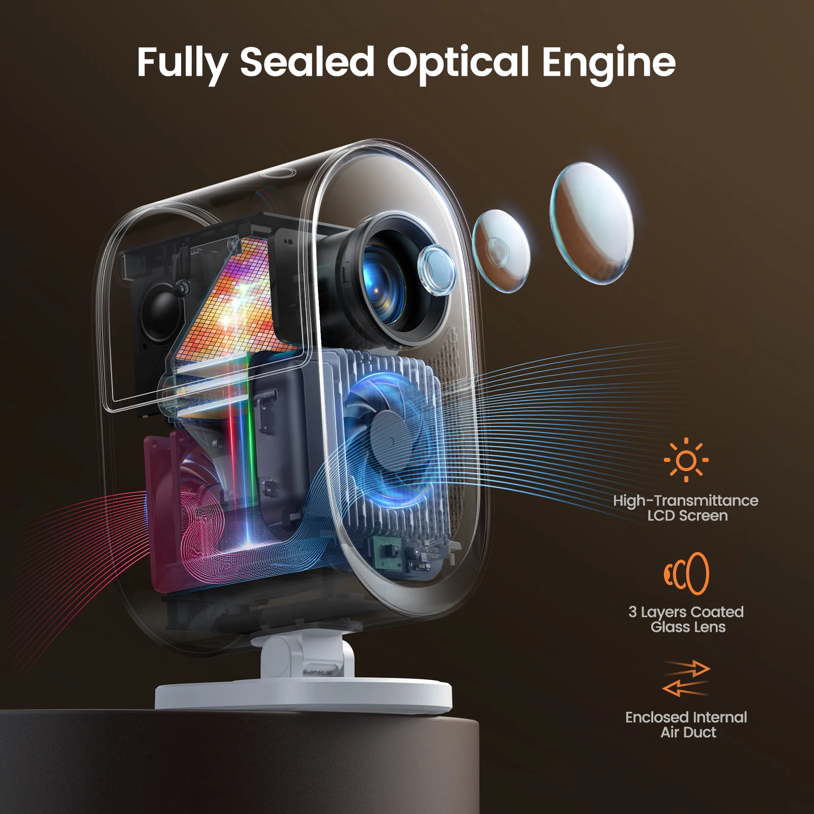 Wimius Mini 1000 ANSI Projector 4K Full HD 1080P Dolby أجهزة عرض شعاع محمولة للأفلام المسرح المنزلي فيديو WiFi لعبة متعاطي المخدرات