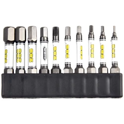 10pcs Screwdriver With 10Holes Bit Holder Magnetic Impact Cross Hexagonal Torx Universal 1/4inch Hex Shanks Installation Parts