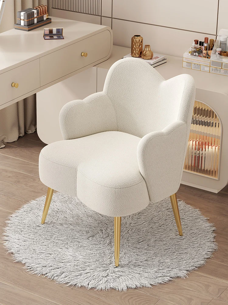 Cream wind makeup chair backrest Princess Fairy girl master bedroom cloakroom manicure shop simple dresser stool