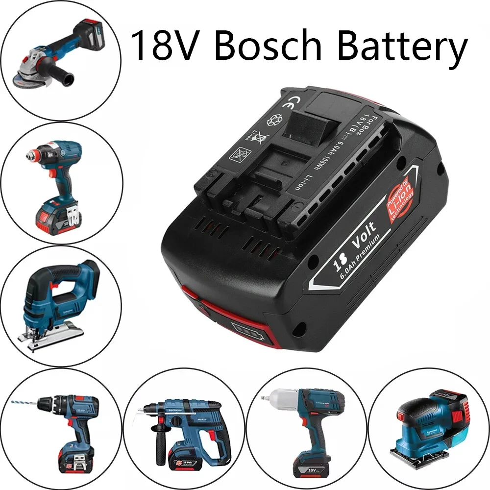 

for 18V Bosch Battery 6.0Ah Electric Drill 18V 6000mAh Rechargeable Li-ion Battery BAT609 BAT609G BAT618 BAT618G BAT614