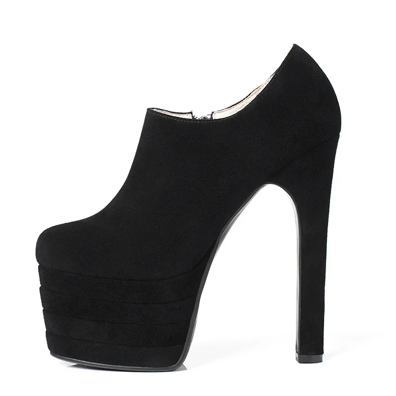 نمط جديد للمرأة متعدد الألوان منصة عالية الجانب سستة جولة تو خنجر عالية الكعب موضة مثير ملهى ليلي حذا فردي للسيدات #4