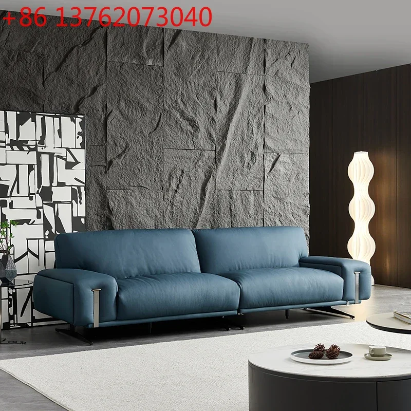 

Оптовая продажа кожаного офисного дивана, итальянский натуральный кожаный диван для гостиной, синий цвет, диван
