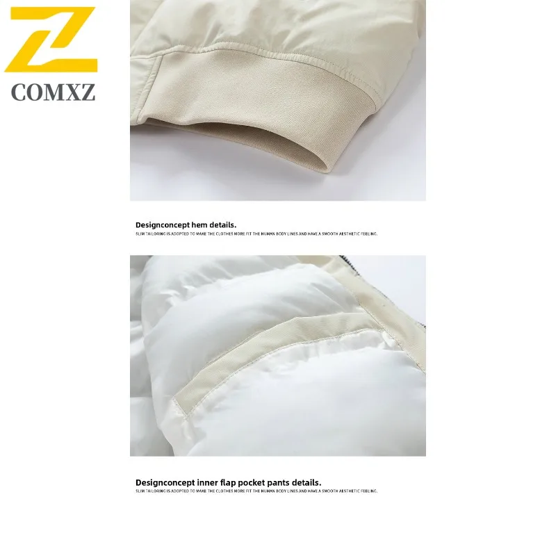 COMXZ في الهواء الطلق الراحة وسادة مبطنة الرجال ركوب معطف مقاوم للرياح الترفيه النمط الحضري ضوء الرياح برهان الخريف جديد الرجال الملابس