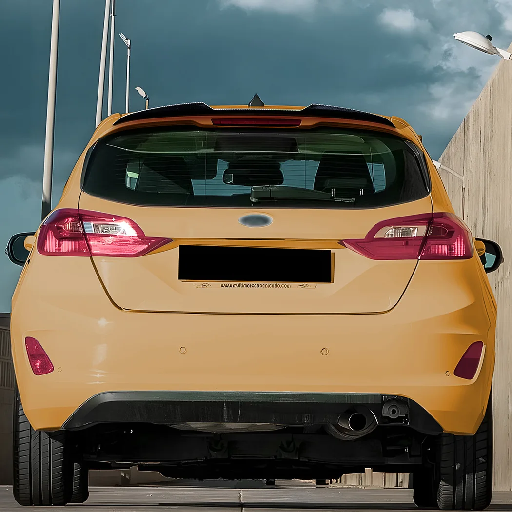 

Для Ford Fiesta MK8 Standard Edition 2018+ Задний спойлер на крышку багажника, карбон, черный, ABS-пластик, спортивные аксессуары для стайлинга