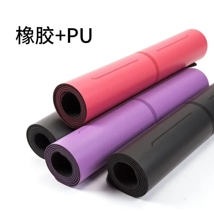 183 * 68 * 0.5 Cm PU Natural Rubber Stable Adsorption Good Yoga Mat Body Position Line Fitness Mat