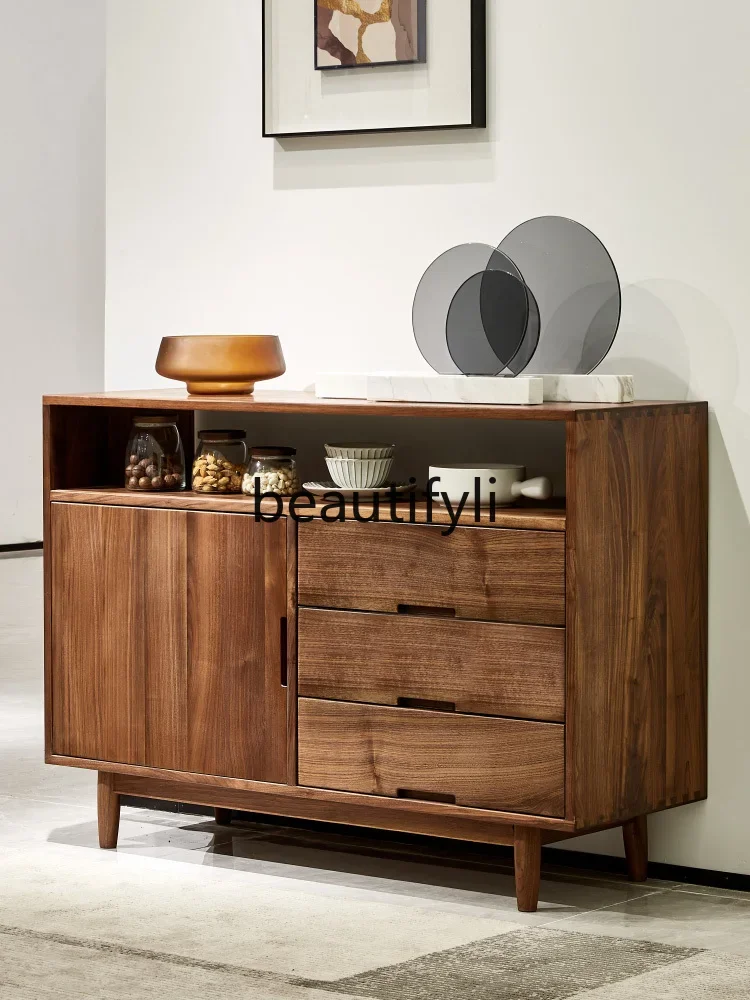 

Wooden dining side cabinet Nordic solid wood simple tea cabinet Household restaurant Multifunctional storage cabinet0746