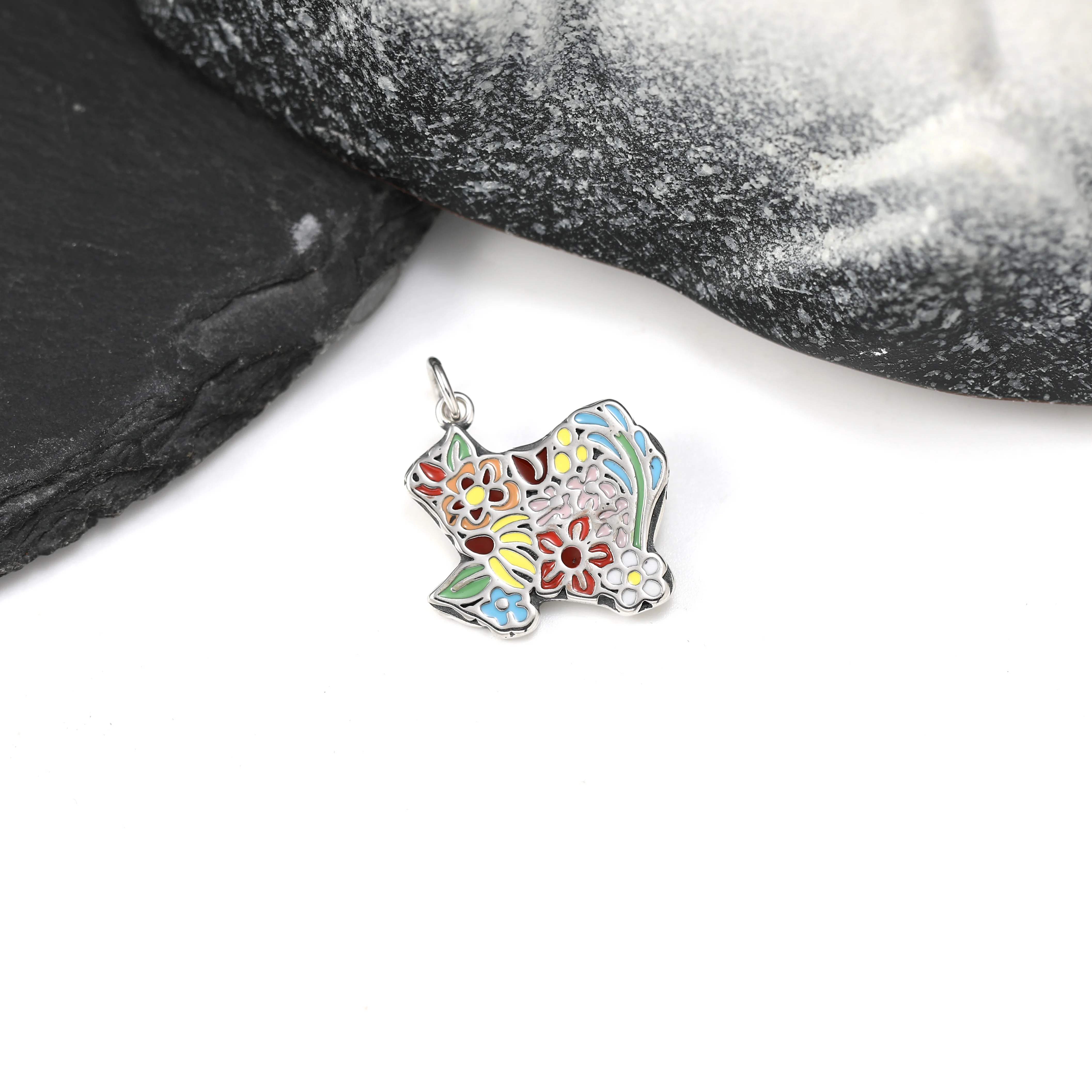 

DJ209 genuine 925 sterling silver fashionable and exquisite enamel craft pendant DIY silver jewelry accessory