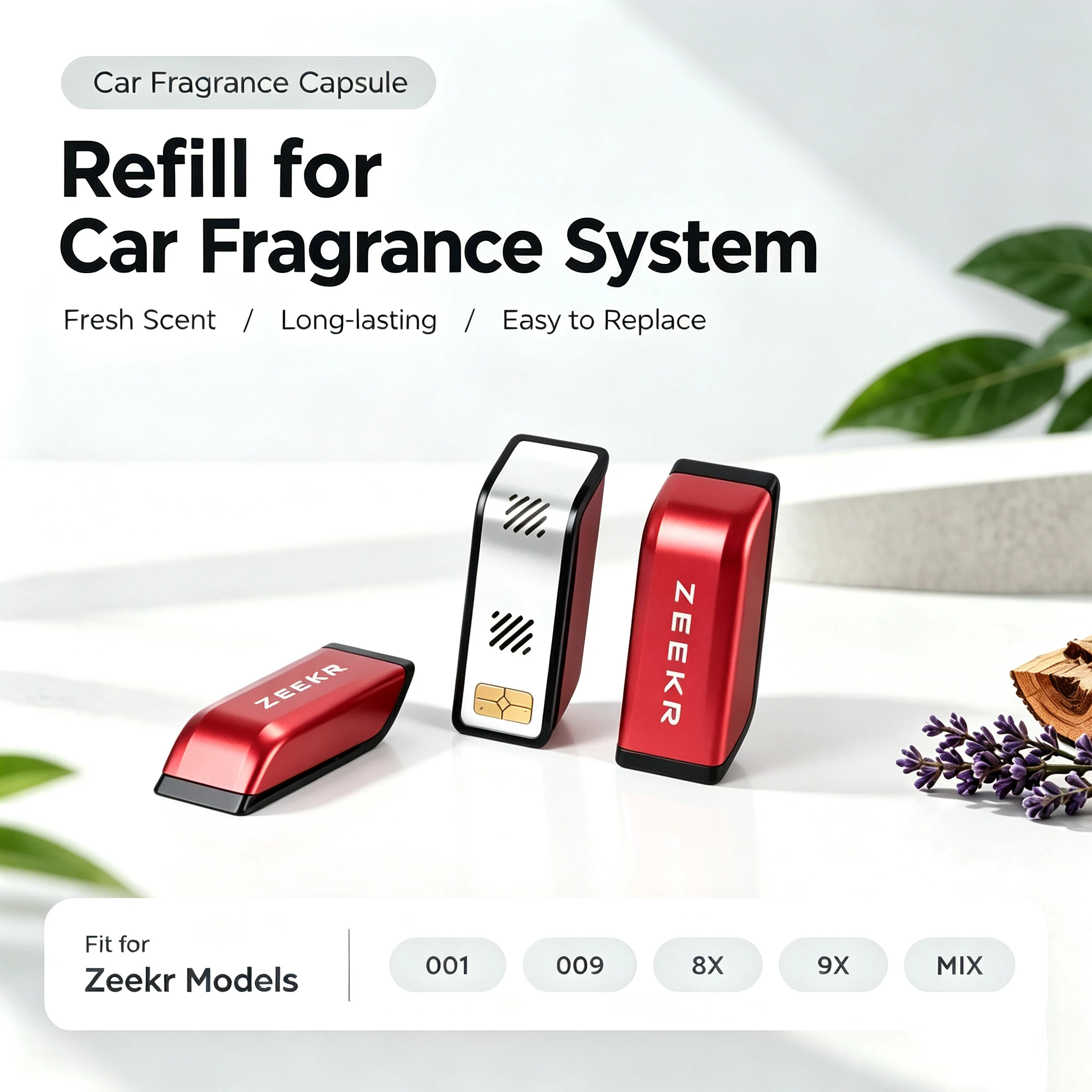 Aroma Capsule Refill for ZEEKR 001 009 8X 9X MIX, Replacement Cartridge with Shell, Resetting Fragrance System Timing, Long-Las