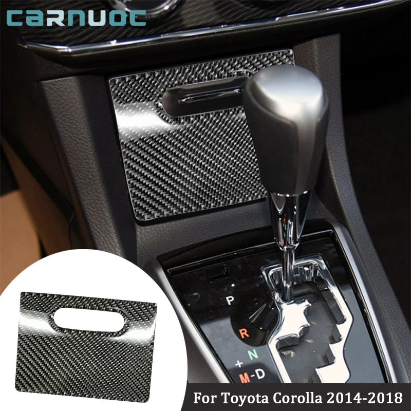 Car Interior Decorative Accessories For Toyota Corolla 2014 2015 2016 2017 2018 Cigarette Lighter Cover Carbon Fiber Stickers