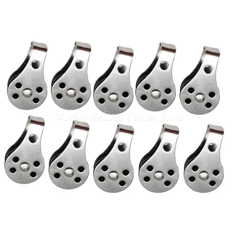 10Pcs 316 Stainless Steel Single Pulley Blocks Removable Pulley Nylon Pulley For Washing Line Sailing Boat Accessories