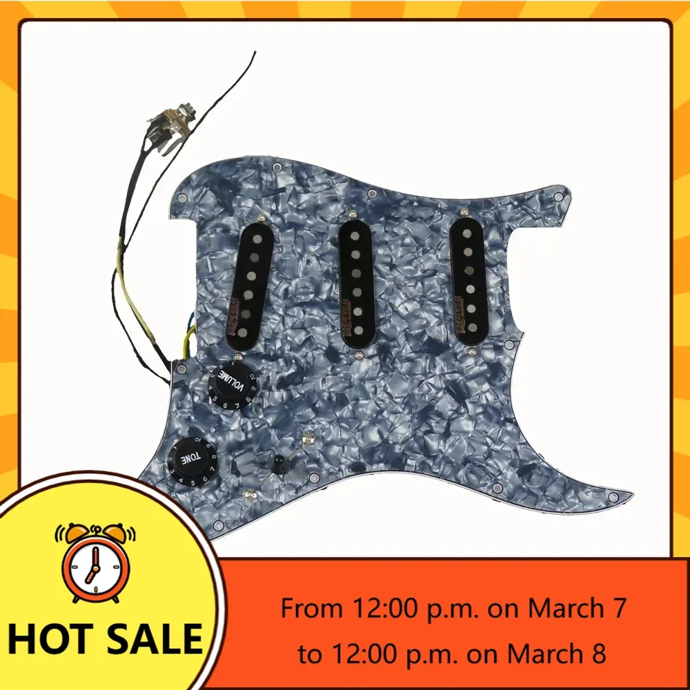 

Q-X Music Store-7 Voices Prewired Pickguard Harness Guitar Pickup Wilkinson WVS 60's Alnico5 SSS Single Coil Pickup