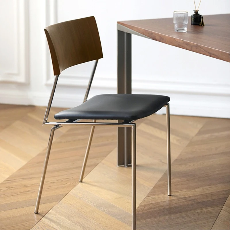 Italian Minimalist Back Chair Antique Dining Chair Cafe Retro Leisure Chair