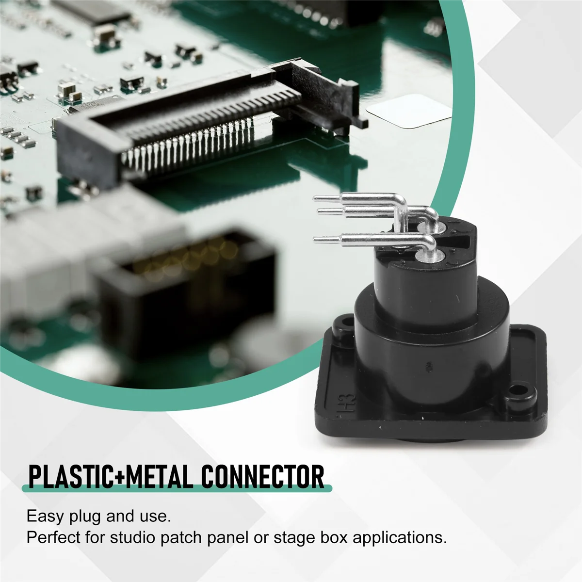 ABYL 10 Uds negro XLR 3pin hembra Jack montaje en Panel chasis PCB conector de enchufe