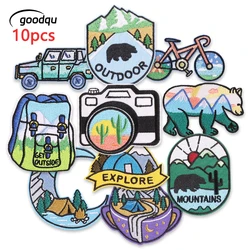 10pcs Lot Travel Patches For Jackets Outdoor Cycling Clothing Iron On Embroidered Diy Letters Sew Fabrics Cute Thermal Mochila