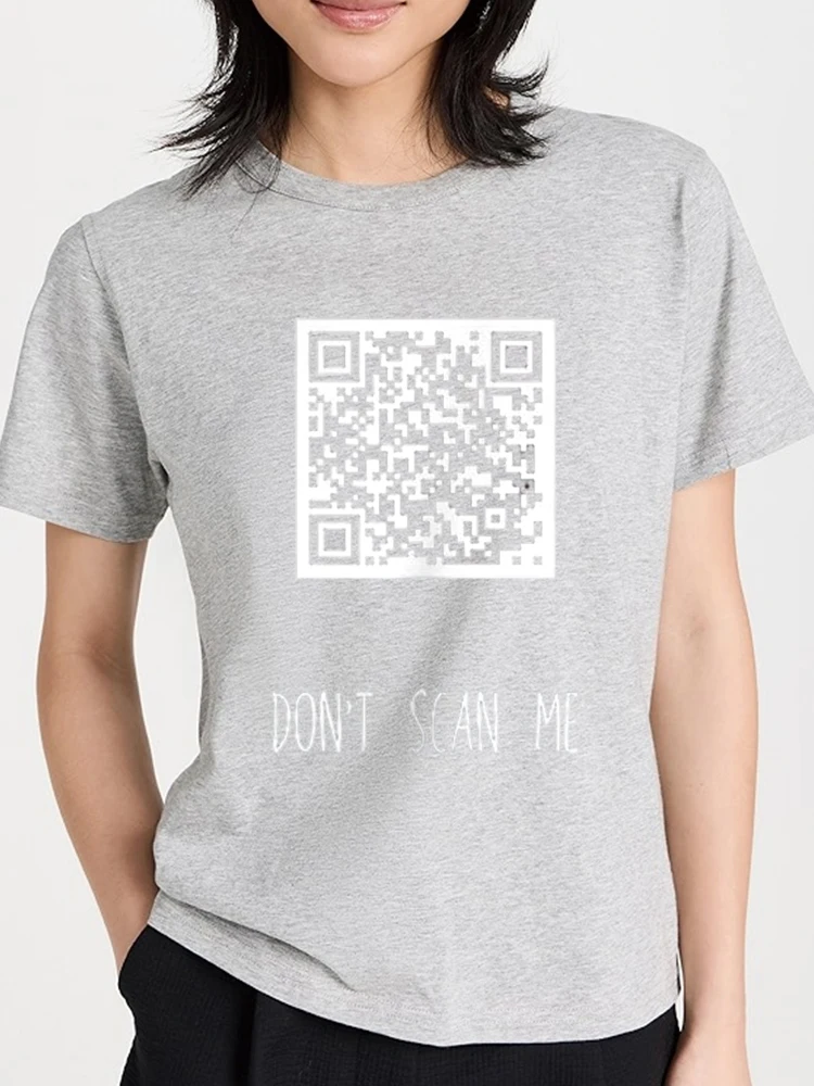 Rick Roll Small QR Scan Code Funny Joke Tshirt Fashion Clothing Funny Gift T-Shirt Round Neck Summer Top Sports Tshirt For Youth