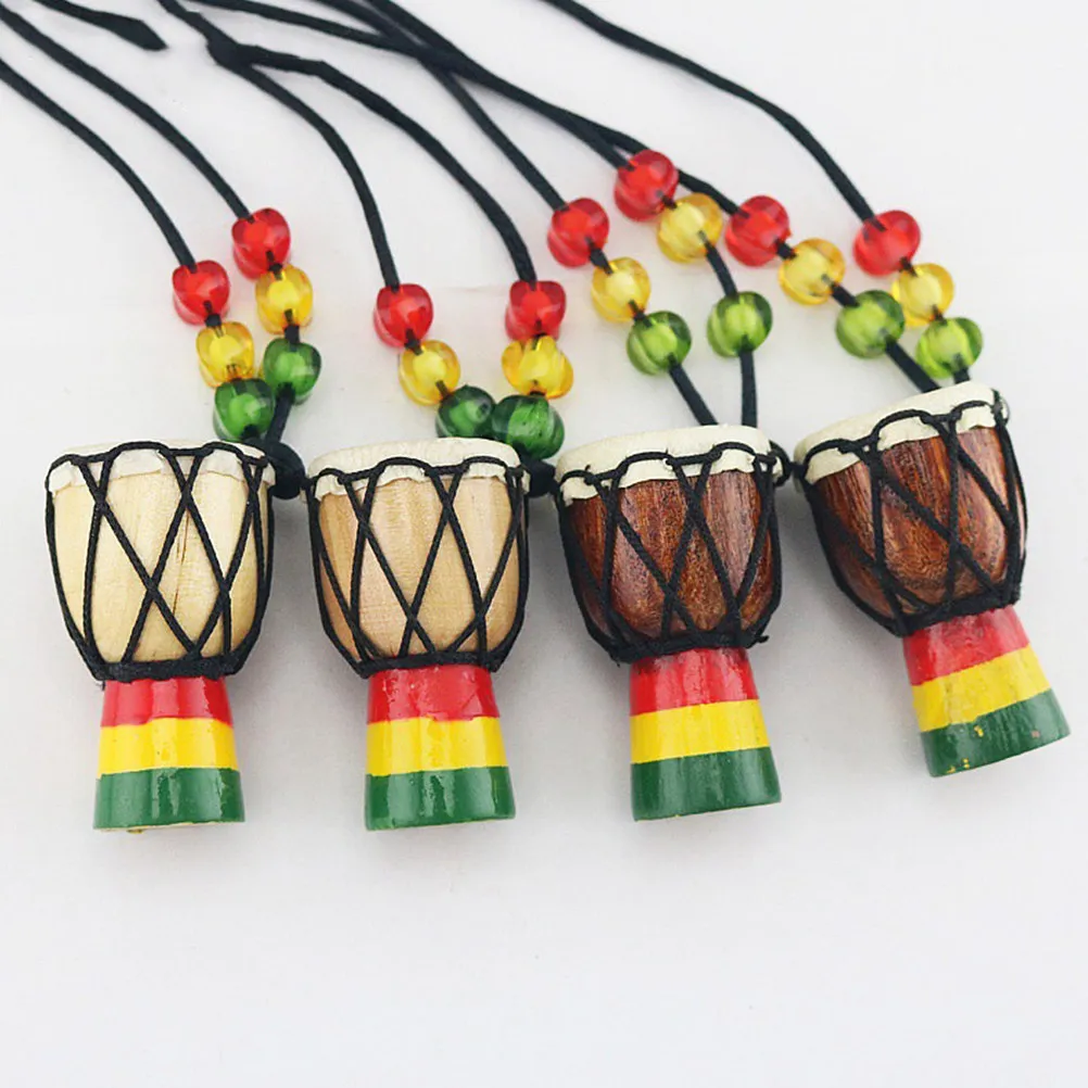

Набор из 3 деревянных подвесок-барабанов в африканском стиле, элегантные изысканные украшения для повседневной носки и праздничных подарков