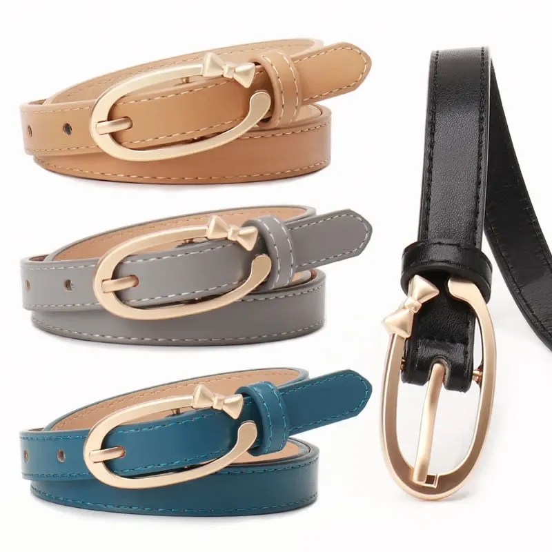 New Arrival Versatile Sweet Alloy Small Bow Buckle Women’s Belt Korean-Style Simple Versatile Decorative Denim Belts