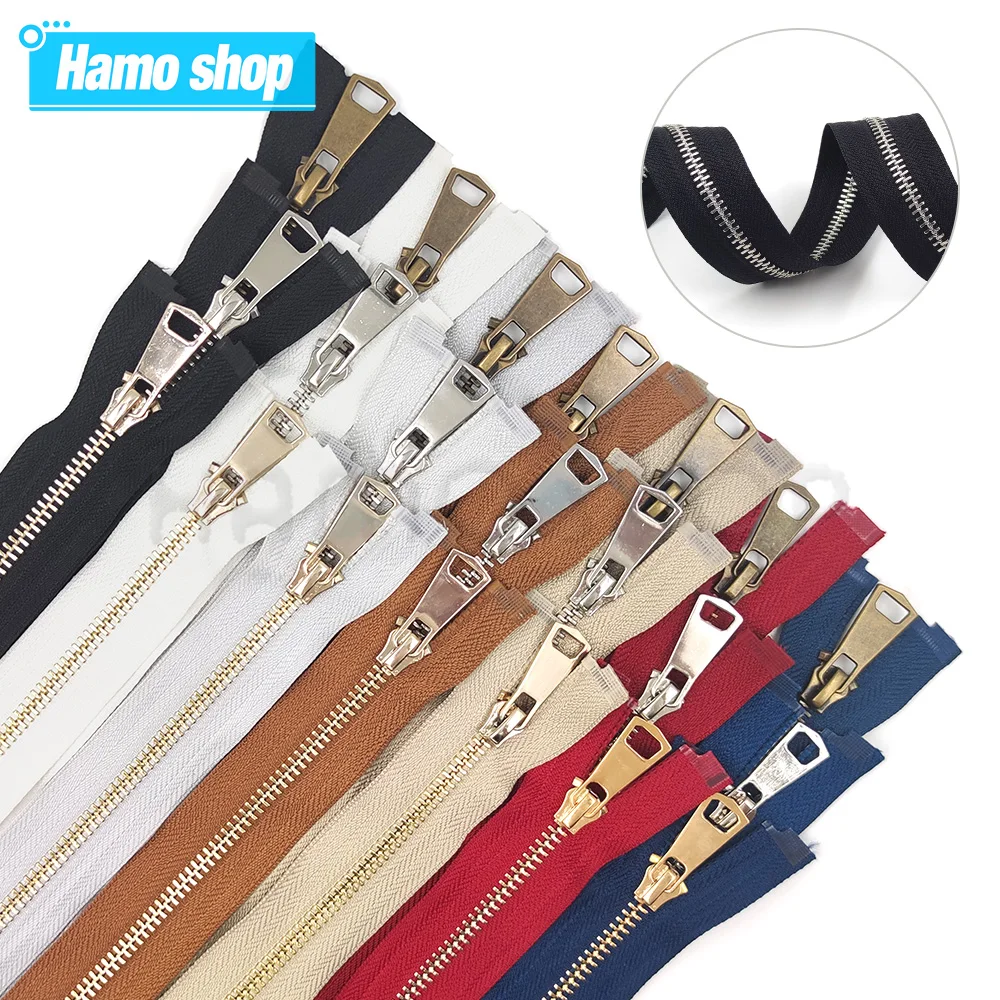 10-80cm 5 #   Metallreißverschluss, farbenfroh, offenes Ende, automatische Verriegelung, Einzelner Schieber, Nr. 5 Reißverschluss für DIY Lederhandwerk, Handtaschen, Kleidung, Schuhe, Taschen