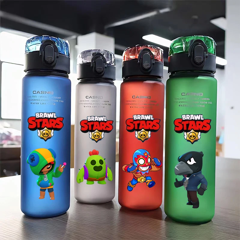 Characters Brawl 560ml Red Black Blue Green Frosted Plastic Portable Sports Large Capacity Anime Water Cup Spike Leon Black Crow