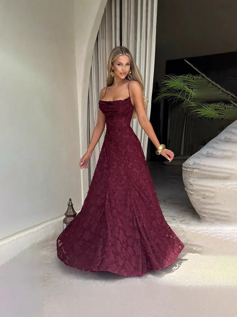 Solido senza maniche in pizzo senza schienale fasciatura aderente Cami maxi abito sexy elegante outfit party clubwear abito lungo da ballo per donna