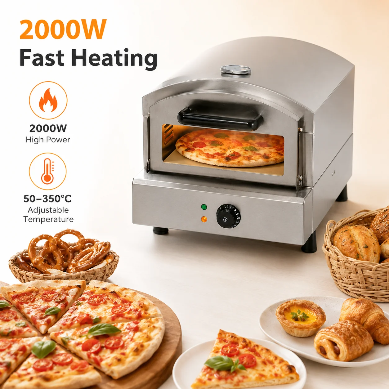 Elektryczna pizzera ze stali n – Commercial Kitchen Oven recenzja i cena