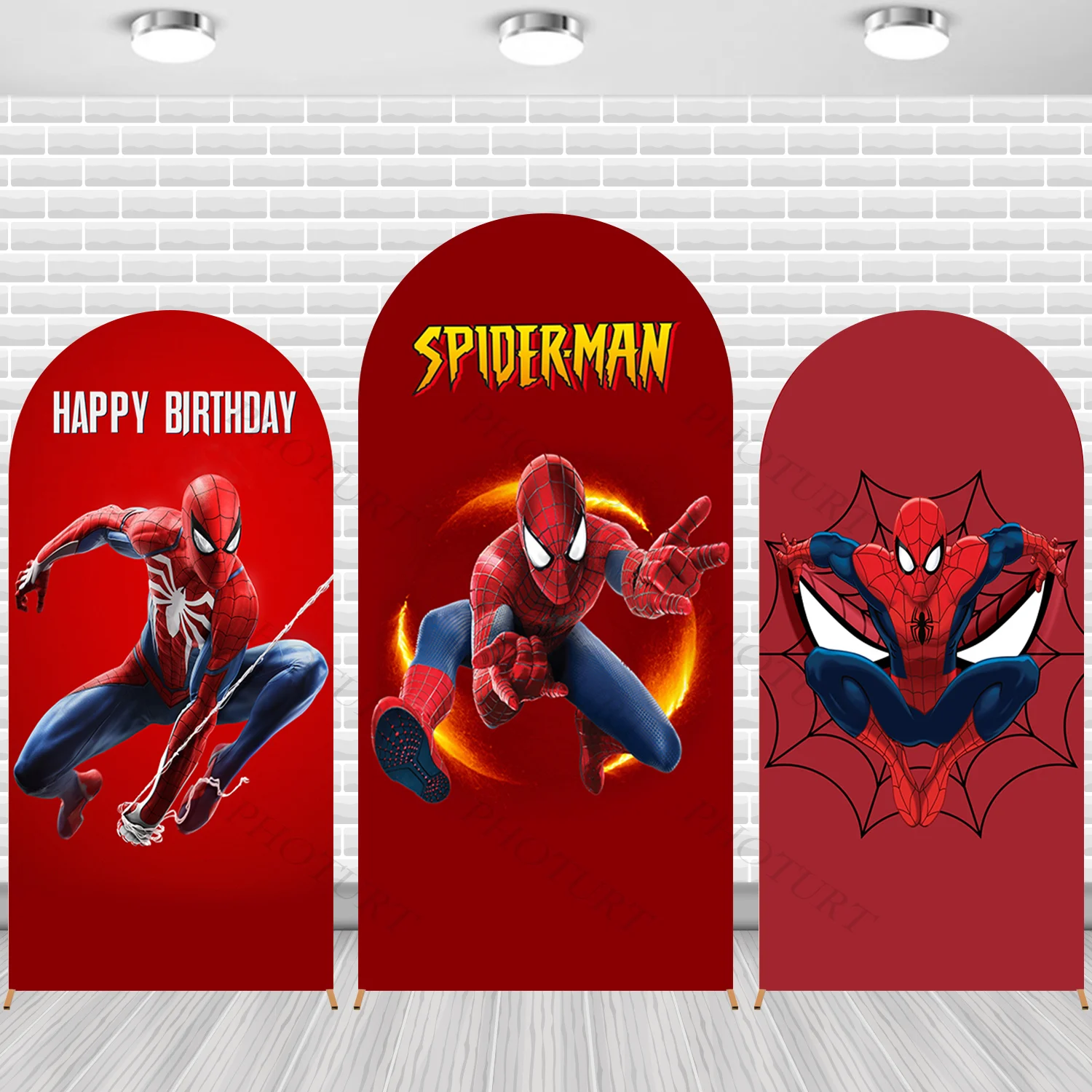 

Arch Disney Superhero Spider Man Background Kids Birthday Party Backdrop Double Side Polyester Arch Banner Photography Props