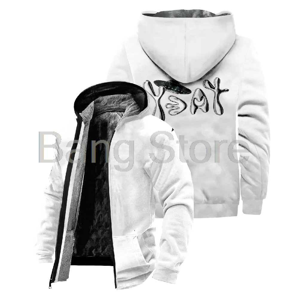 Yeat Chaqueta con cremallera Parka de invierno gruesa de manga larga unisex Abrigo streetwear con estampado 3D