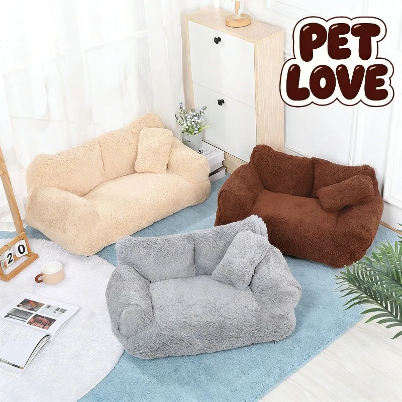 

2026 New Pet Sofa Cat Bed Washable Small Cat Bed Open Warm Pet Sofa