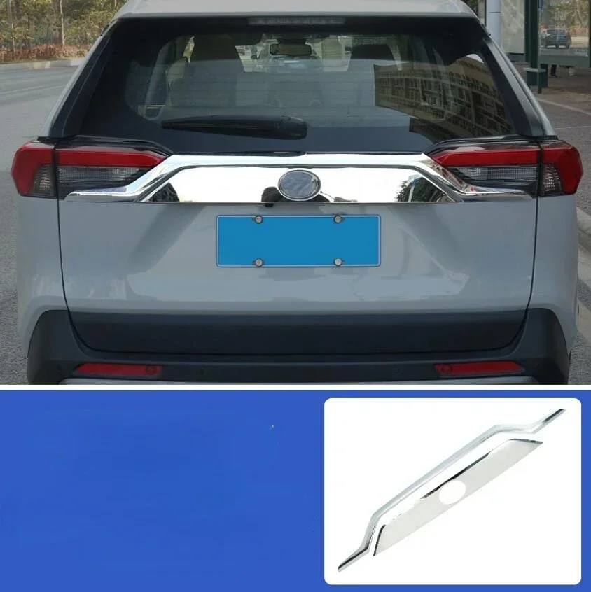 For Toyota RAV4 RAV 4 XA50 2019 2020  Chrome Rear Upper Trunk Lid Cover Trim Carbon Fiber Tailgate Boot Protection Strip