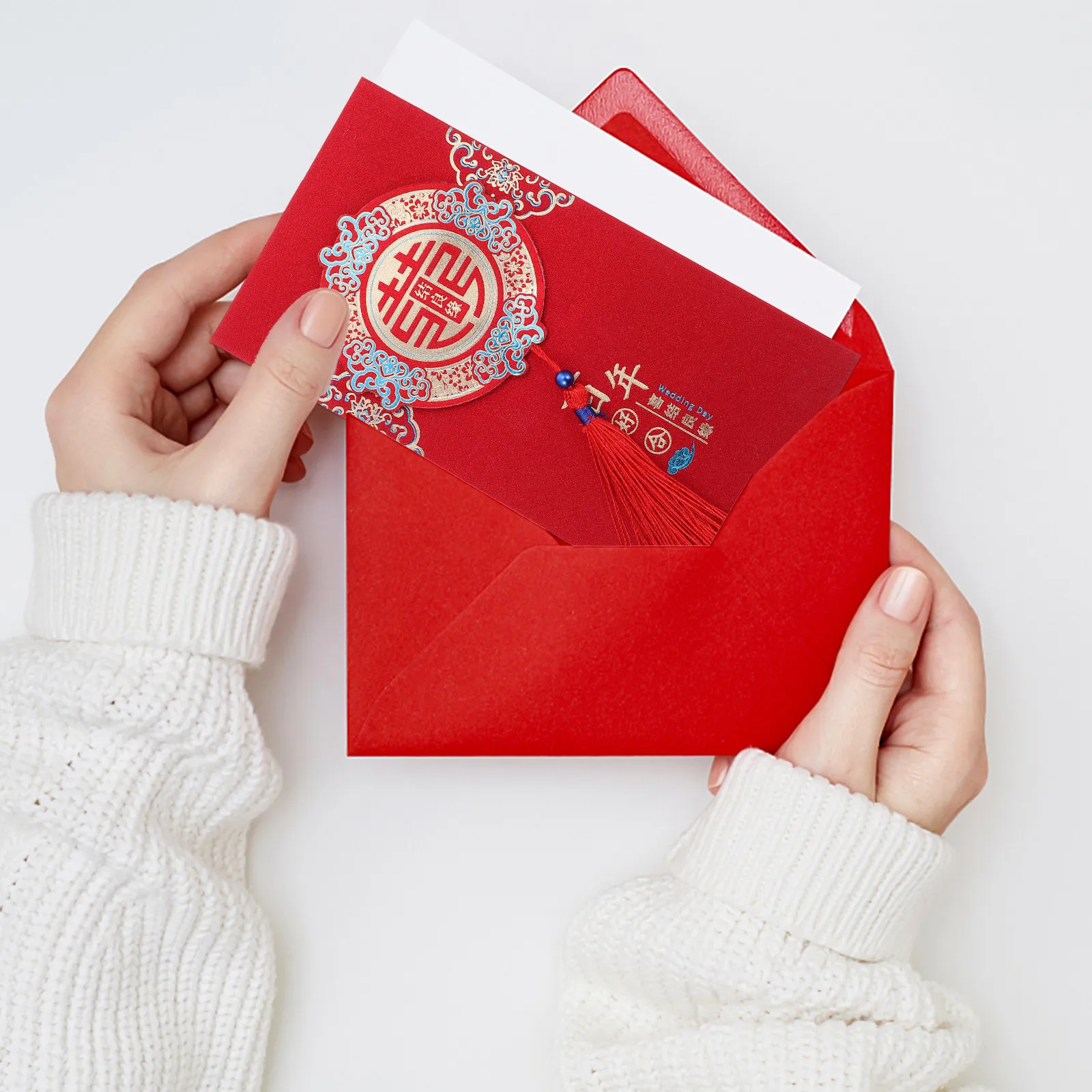 

12Pcs Red Envelope Wedding Supplies Chinese Style Money Packet Large Size for Cash Gift Simple Design Not Easy to Deform Lucky