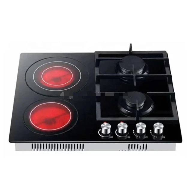 Two gas burner two electric burner combination built in gas stove