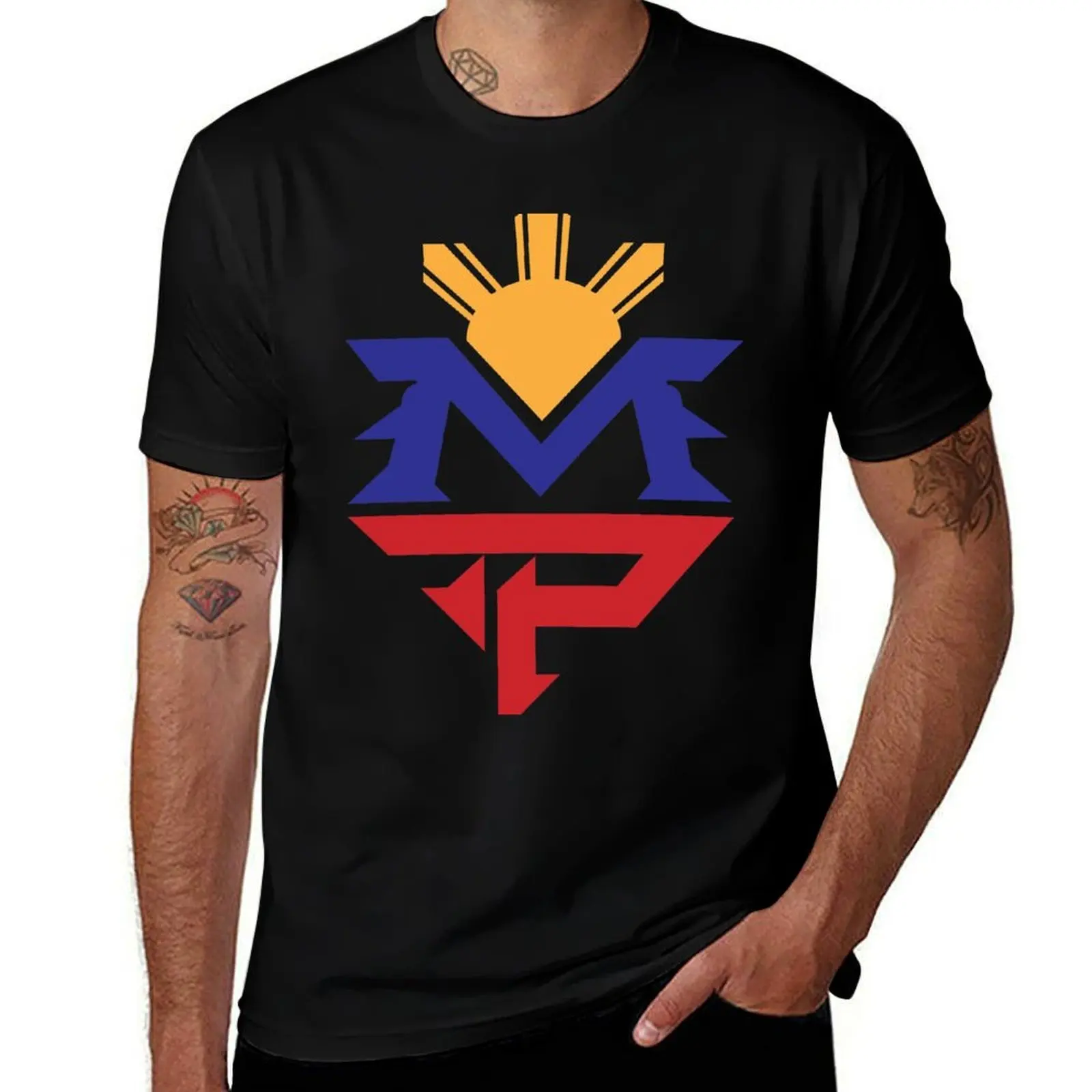 

Manny MP Pacquiao Filipino Sun Flag T-Shirt Work Outdoor Short Sleeve Tee