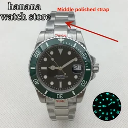 BLIGER 40mm green ceramic bezel Black dial Diving automatic Men's Watch NH35 PT5000 Miyata sapphire Glass