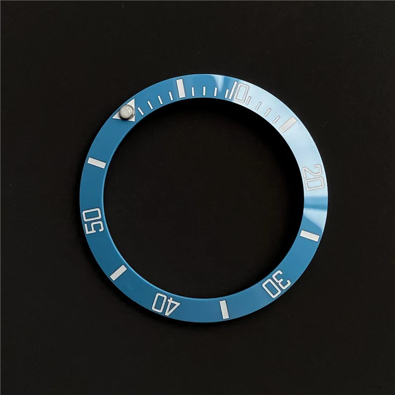 38mm 007 sub turquoise Light Blue Ceramic Watch Bezel Insert Case For Diving NH35 NH36 Movement Seiko SKX007 ring Replacement