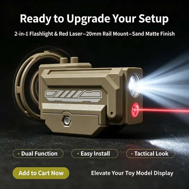 Portable Compact Rail Flashlight Red Laser Precise Aim Stable Housing 20mm Picatinny Rail Hobby Modification Gear
