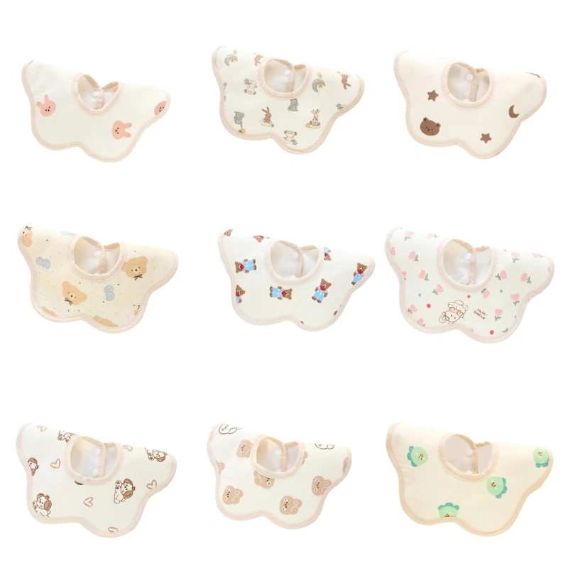 

Baby Bibs Feeding Bibs for Infant 360° Rotating Cartoon Drooling Apron