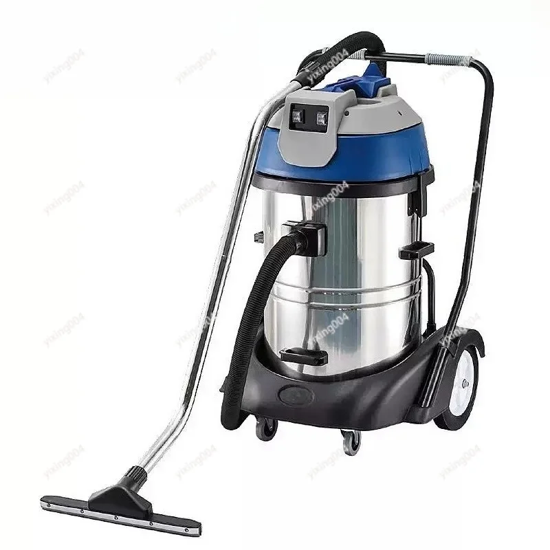 60L Wet Dry Vacuum Cleaner with Trolley Frame Industrial Cleaning Machine for Hotel Workshop Use