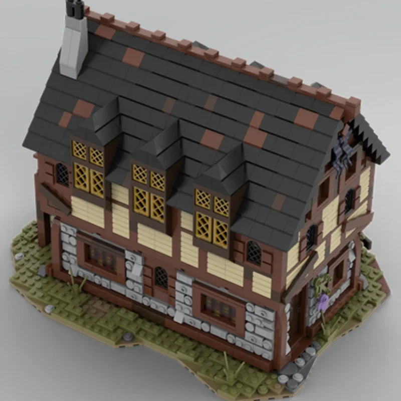 medieval street view bricks medieval house blocks tavern architecture modular farm house bricks moc castle town blocks kid gift