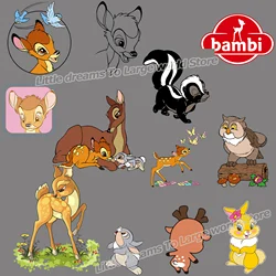 Disney Animal Bambi Patch Clothes Transfer Sticker Fawn Bambi Ironing Patches Clothes Bunny Stickers DIY Washable T-shirt Gift