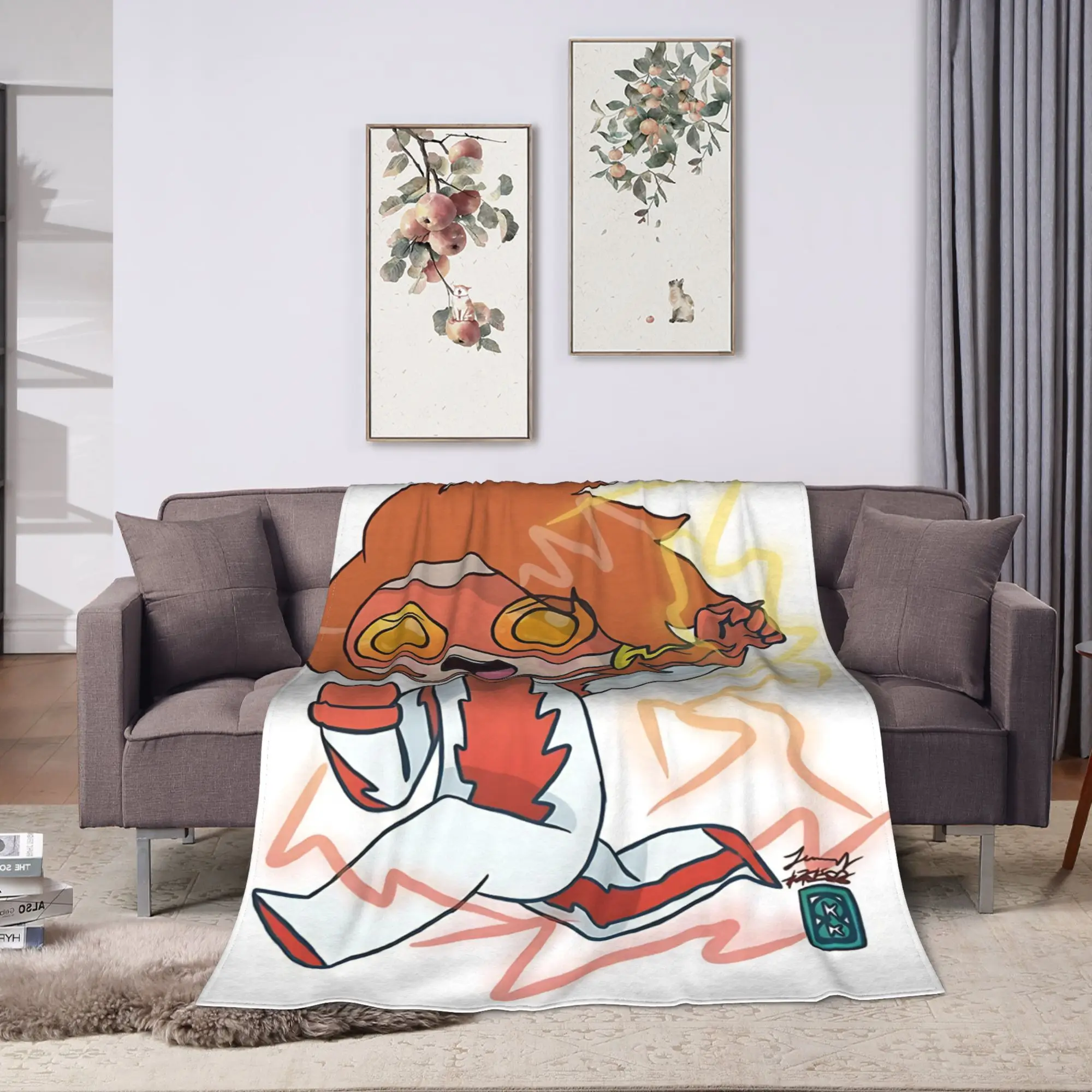 Trickcal Chibi Go Young Justice Impulse Warm Soft Blanket Child Plush Throw Blanket Funny Chair Flannel Bedspread Sofa Bed Cover