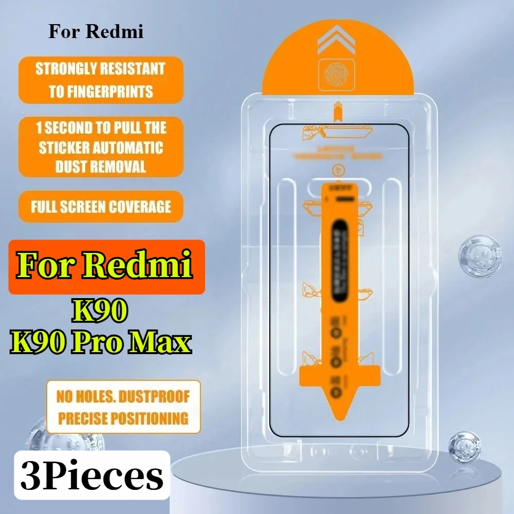

3Pcs HD Premium Tempered Glass For Redmi K90 Pro Max K90 K80 Pro Easy Installation Glass Dust Free Screen Protector K80 Ultra