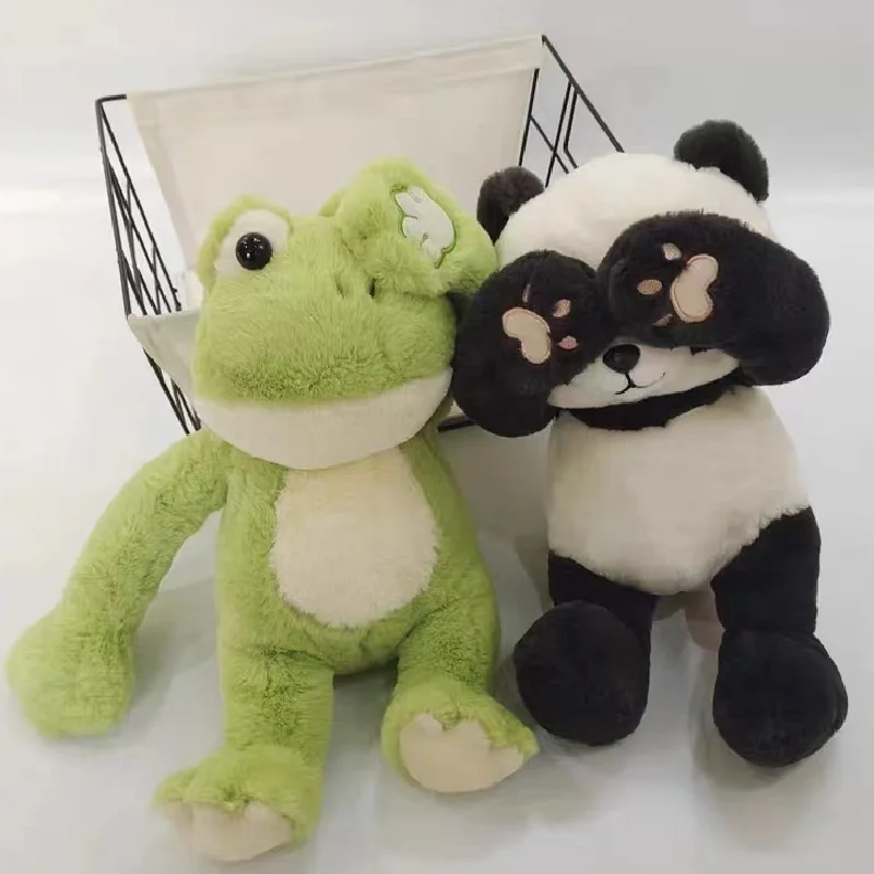 Soft Eye-coverying Frog Plush Toys Doll Pillows Suffted Animal Panda Duck Rabbit Toy Kawaii Bunny Pushies For Friend Easter Gift