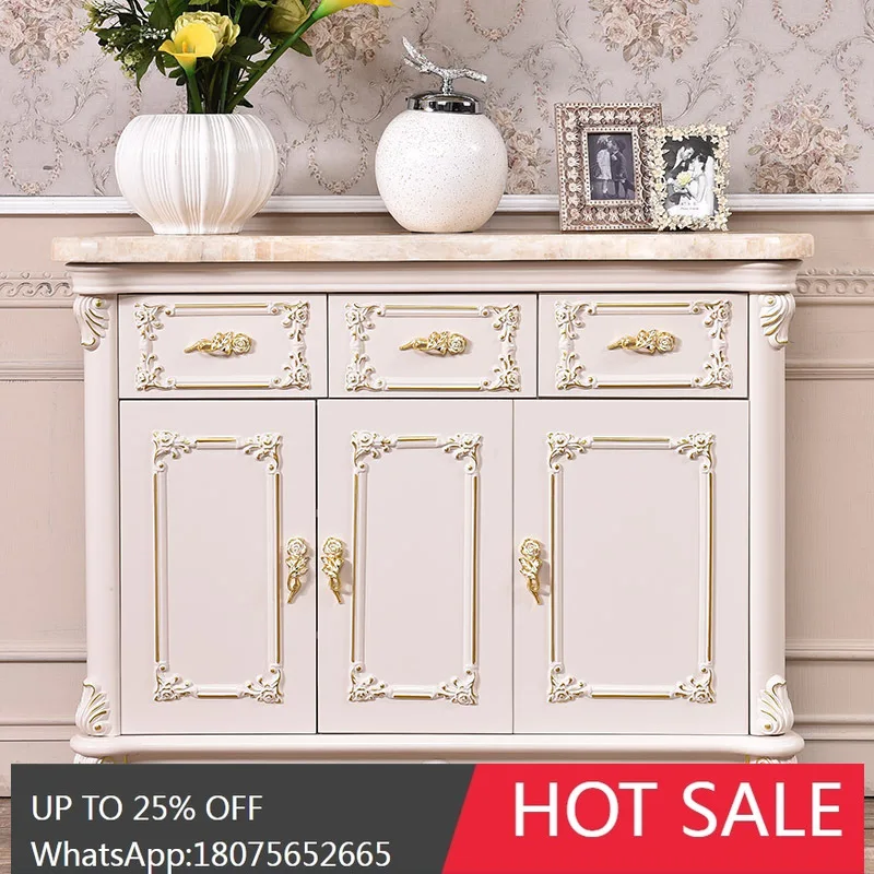 

MJY European Style Solid Wood Entrance Hall Cabinet for Hallway, Doorway, and Balcony Storage