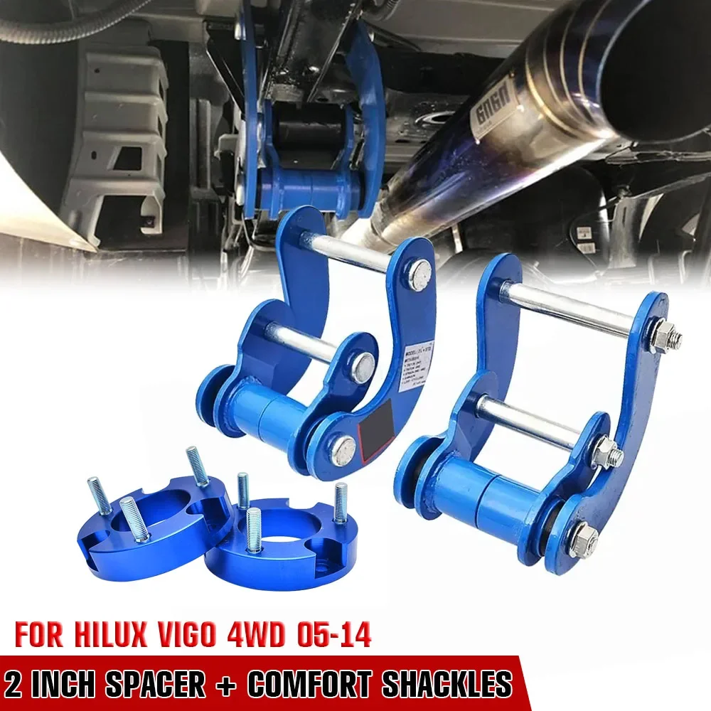 Rear Comfort Anti Shock G-Shackles Lift Kit + 25mm Front Absorber Spacers For Toyota Hilux VIGO 2005-2014 Suspension Accessories