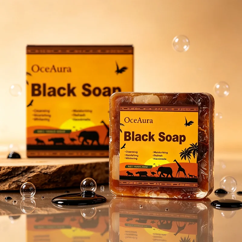 African Black Soap 100g Coconut Oil Moisturizing Soften The Skin Deep Gentle Cleansing Oil Control Facial Body Cleansing Soap